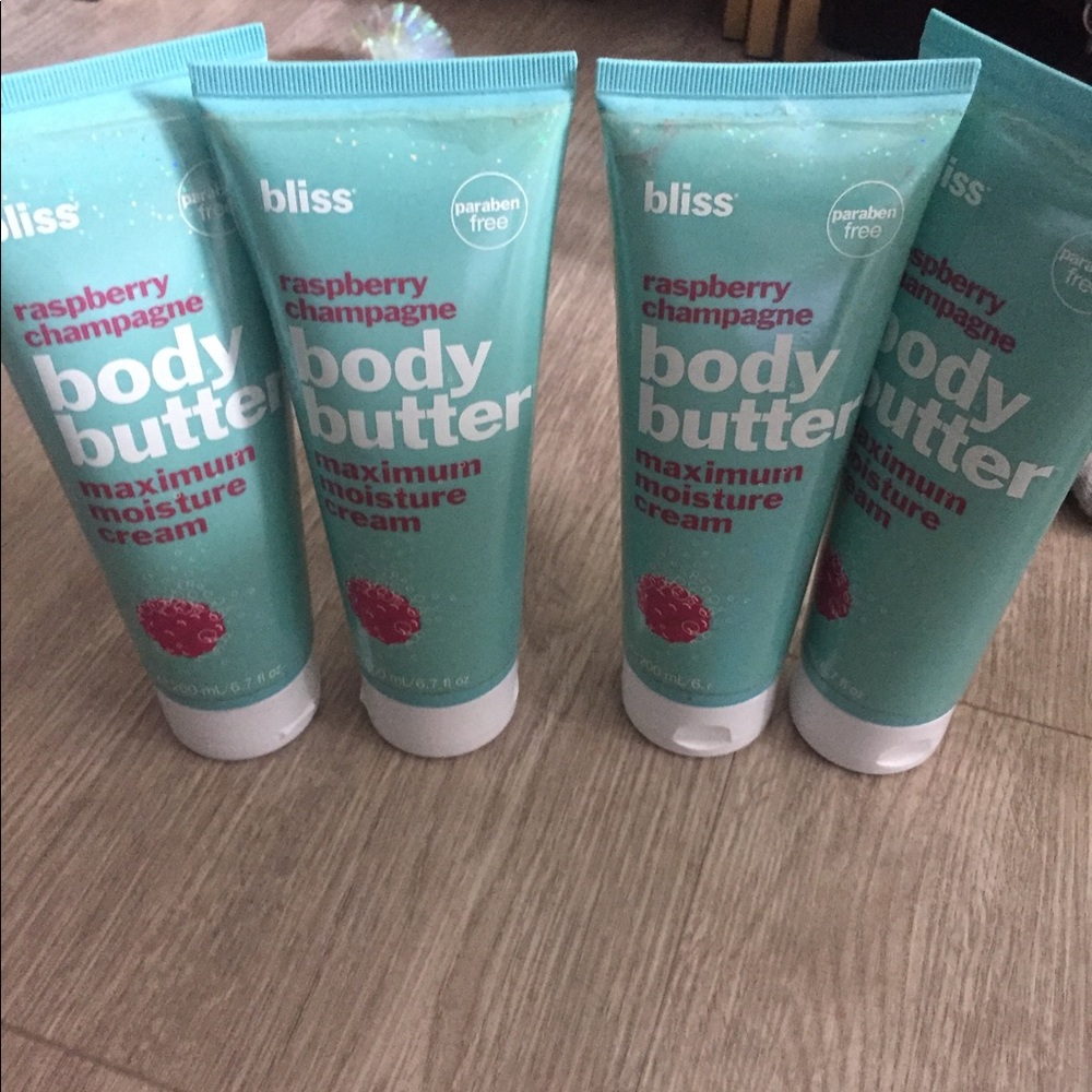 5 bliss body butter in raspberry champagne. New